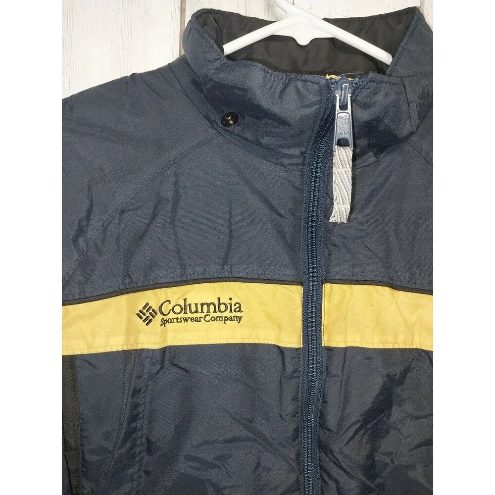 Columbia Youth 10/12 Insulated Winter Jacket Blue Yellow Missing Hood